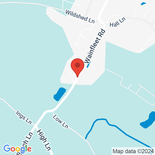 Location map of Chestnut Holiday Cottages at Wainfleet Road, Burgh le Marsh, PE24 5AH, Lincs, United Kingdom. GPS coordinates: 53.155598,0.236032