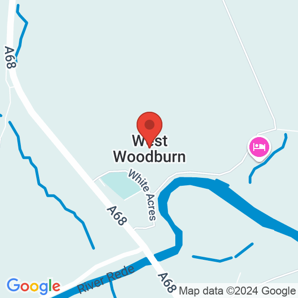 Location map of River Rede at West Woodburn, NE48 2, Northumberland, United Kingdom. GPS coordinates: 55.177971,-2.169693