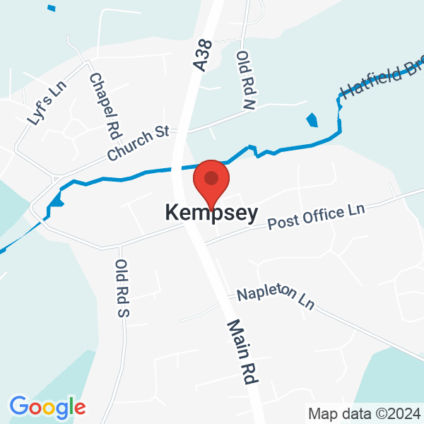 Location map of River Servern at Kempsey, WR5 3, Worcs, United Kingdom. GPS coordinates: 52.139492,-2.216812