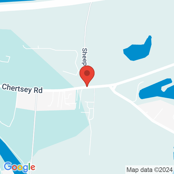 Location map of Chertsey at Chertsey Road, Shepperton, TW17 9, Surrey, United Kingdom. GPS coordinates: 51.390102,-0.465457