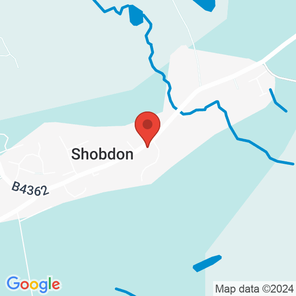 Location map of Pumphouse Pond at Shobdon, Leominster, HR6 9LX, Herefordshire, United Kingdom. GPS coordinates: 52.251953,-2.879898