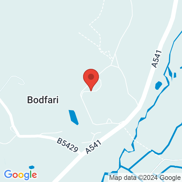 Location map of Lleweni Parc at Lleweni Parc Ltd, The Airfield, Lleweni, Mold Road,Denbigh LL16 4BN. GPS coordinates: 53.221802,-3.355807
