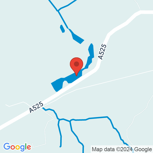 Location map of null at Casgan Dittw, Ruthin Rd, Llandegla, Wrexham. GPS coordinates: 53.061989,-3.151362