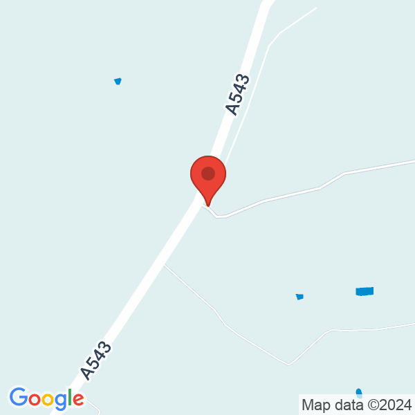 Location map of null at The Airfield, Mold Rd, Denbigh. GPS coordinates: 53.208225,-3.394031