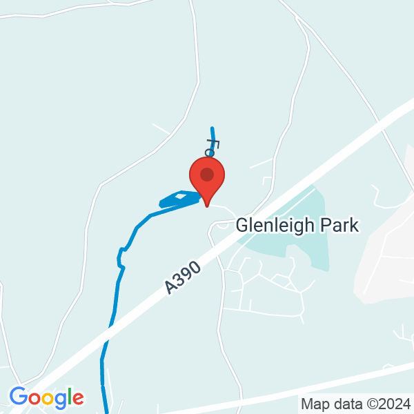 Location map of null at Glenleigh Farm, Saint Austell. GPS coordinates: 50.318413,-4.850847
