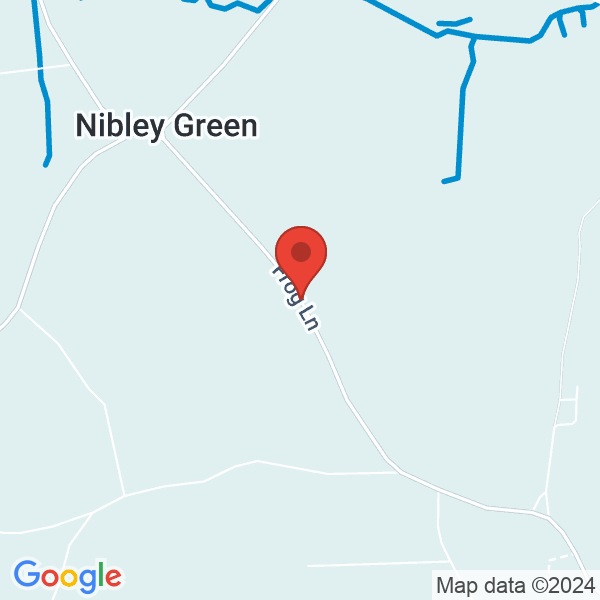Location map of Great Burrows Trout Fishery at Frog Lane, Dursley, GL11 6AZ, Glos, United Kingdom. GPS coordinates: 51.665028,-2.38462