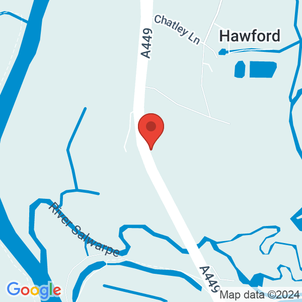 Location map of null at Ombersley Rd, Hawford, Worcester. GPS coordinates: 52.241768,-2.228712